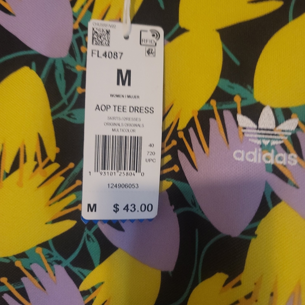 3pc Bundle Adidas Originals Bellista AOP Track Jacket, Skirt & Dress Ret: $163 - Picture 15 of 16